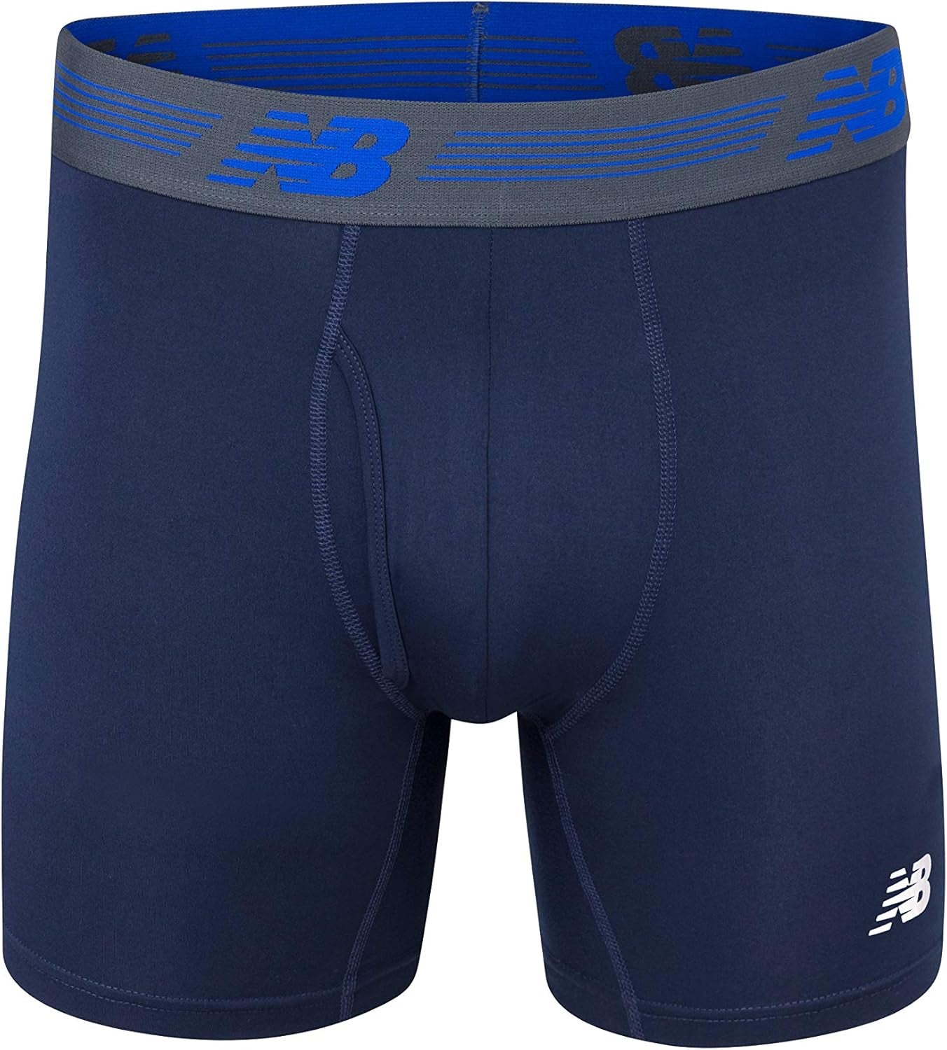 Men's Performance Boxer Briefs with Fly - Breathable Stretch Underwear, Moisture-Wicking, Soft Waistband (Pack of 3)