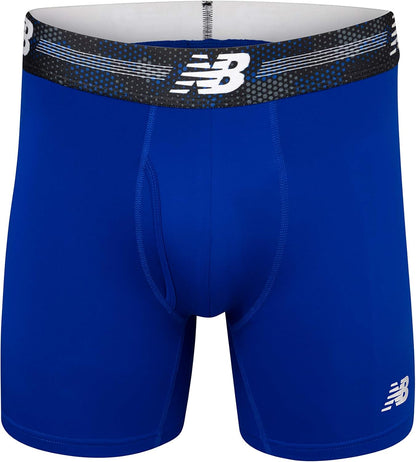 Men's Performance Boxer Briefs with Fly - Breathable Stretch Underwear, Moisture-Wicking, Soft Waistband (Pack of 3)