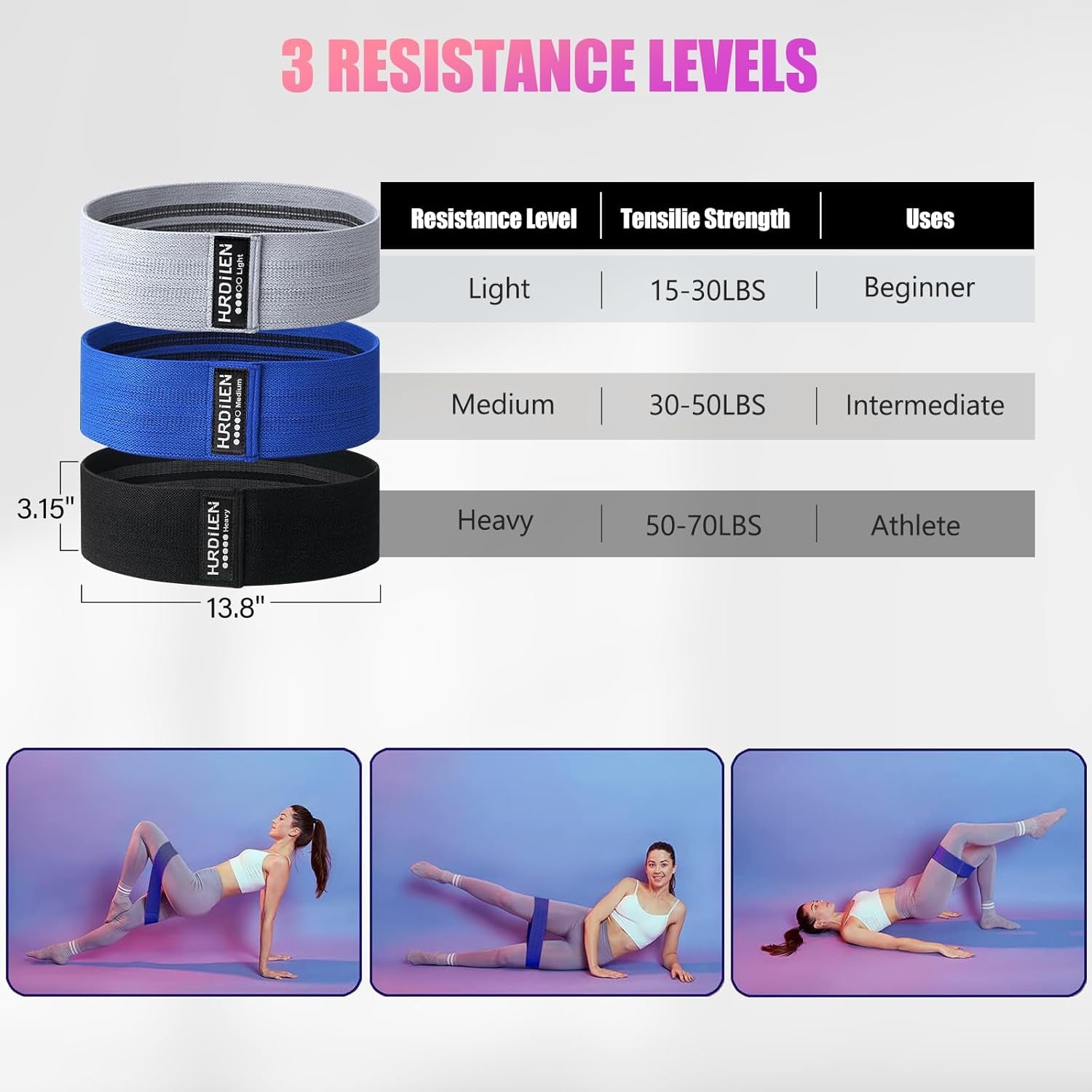Professional Resistance Bands for Exercise - Adjustable Elastic Stretch Bands for Men and Women, Ideal for Physical Therapy, Home Fitness, Strength Training, and Yoga with Carry Bag