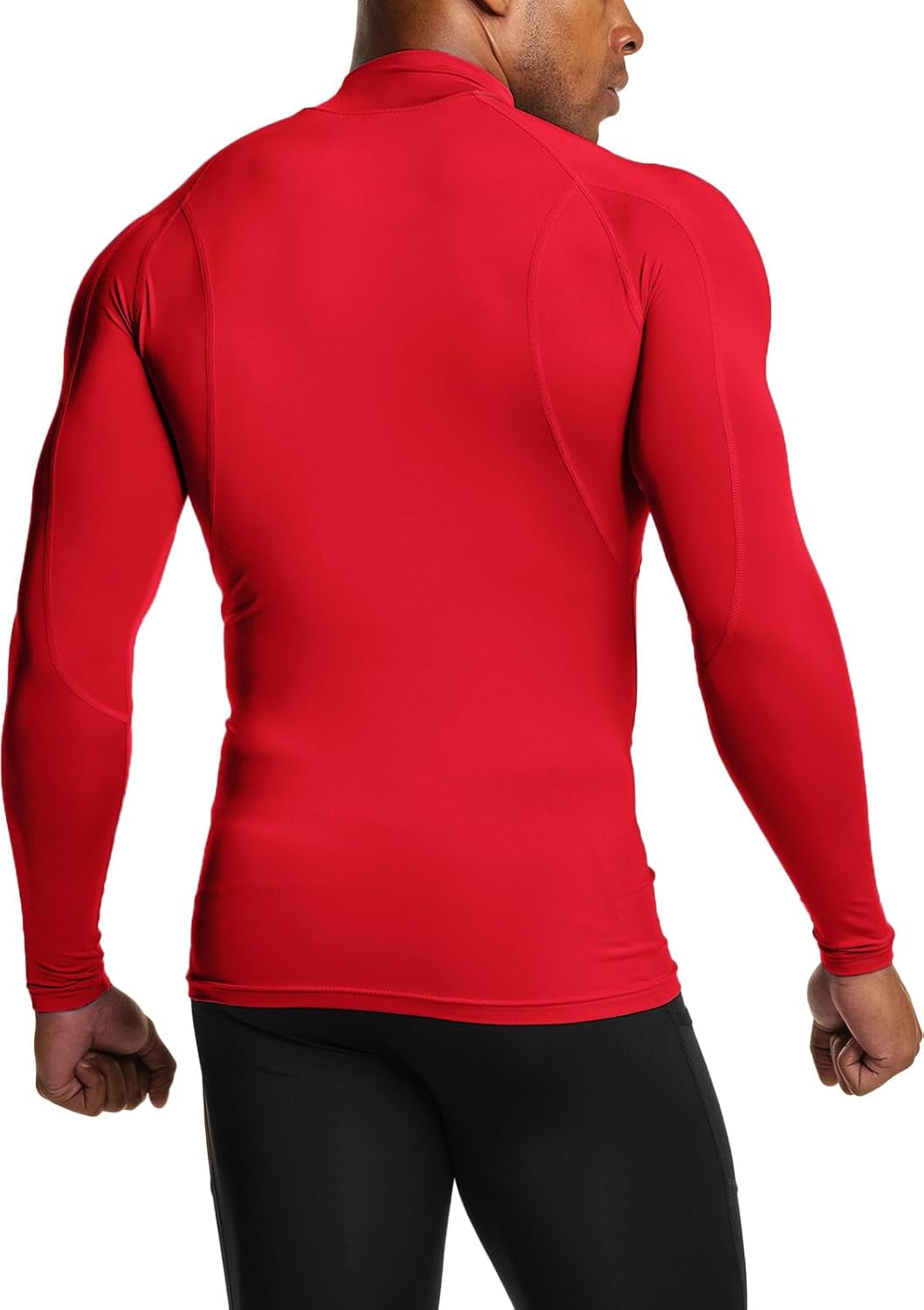 Men's UPF 50+ Mock Long Sleeve Compression Athletic Shirt for Water Sports