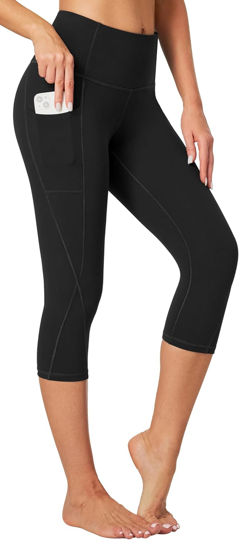 High-Waisted Capri Leggings for Women with Pockets and Tummy Control - Ideal for Yoga and Activewear