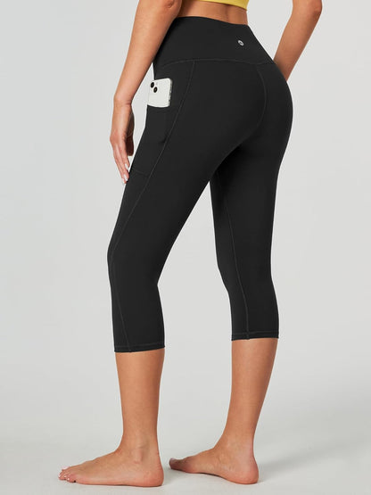 High-Waisted Capri Leggings for Women with Pockets and Tummy Control - Ideal for Yoga and Activewear