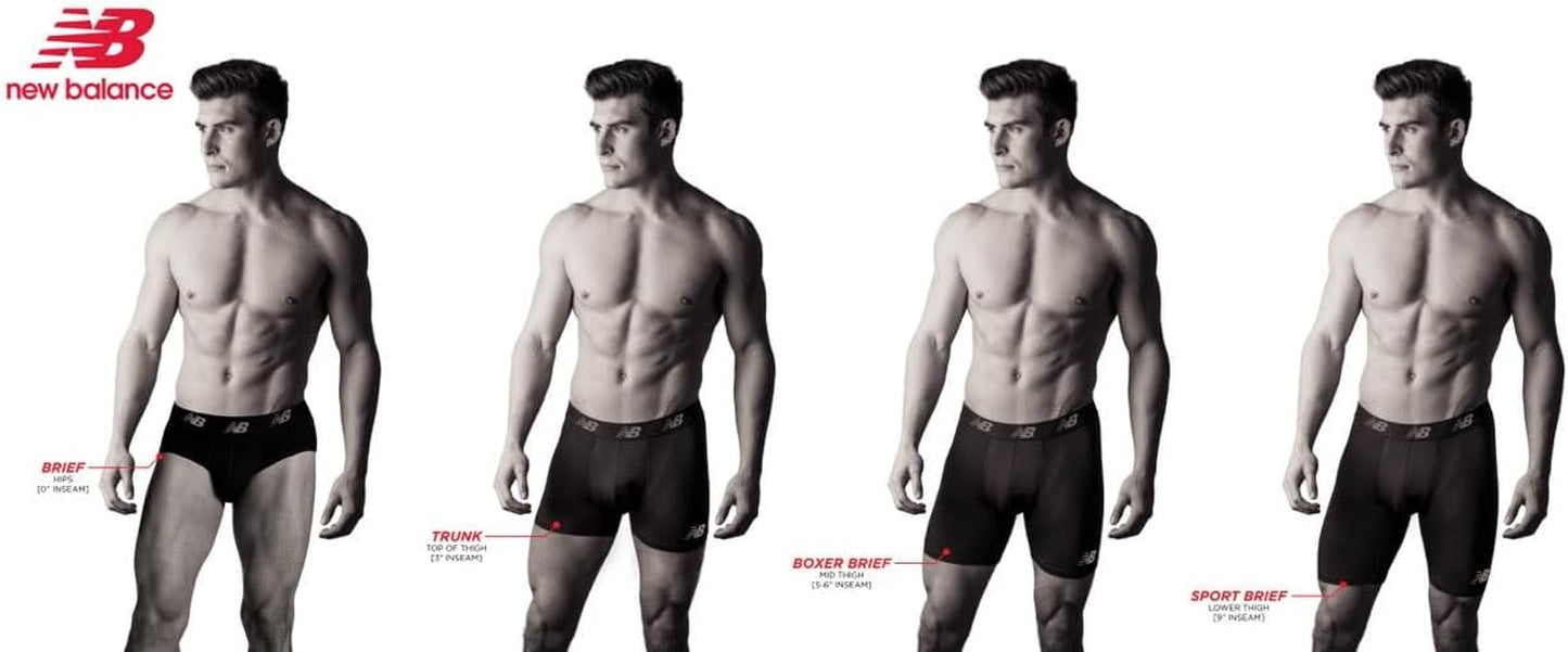 Men's Performance Boxer Briefs with Fly - Breathable Stretch Underwear, Moisture-Wicking, Soft Waistband (Pack of 3)