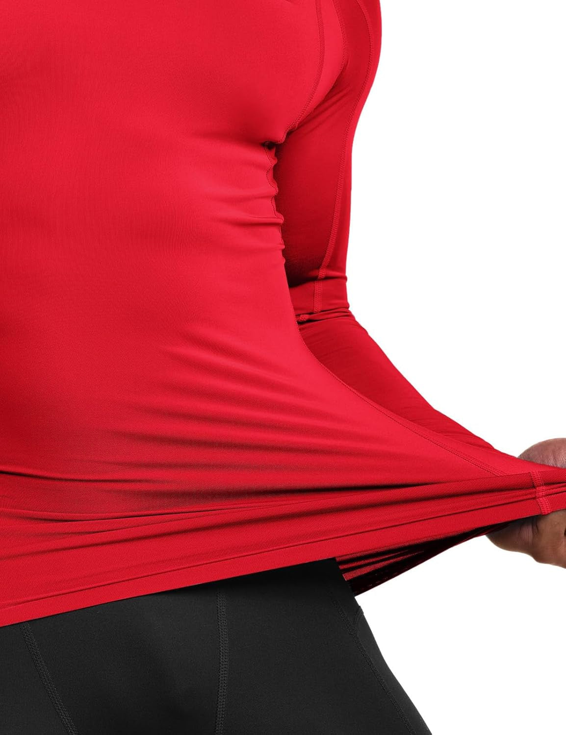 Men's UPF 50+ Mock Long Sleeve Compression Athletic Shirt for Water Sports