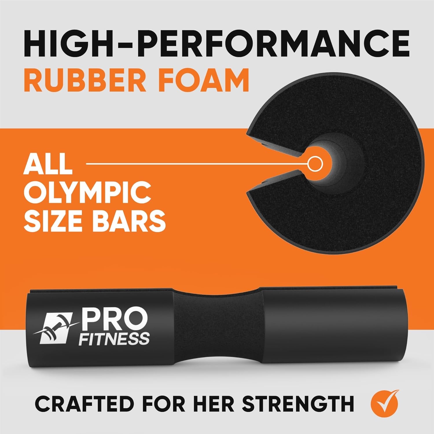 Barbell Pad for Hip Thrusts, Squats, and Lunges - Cushioned Bar Pad for Olympic and Standard Bars