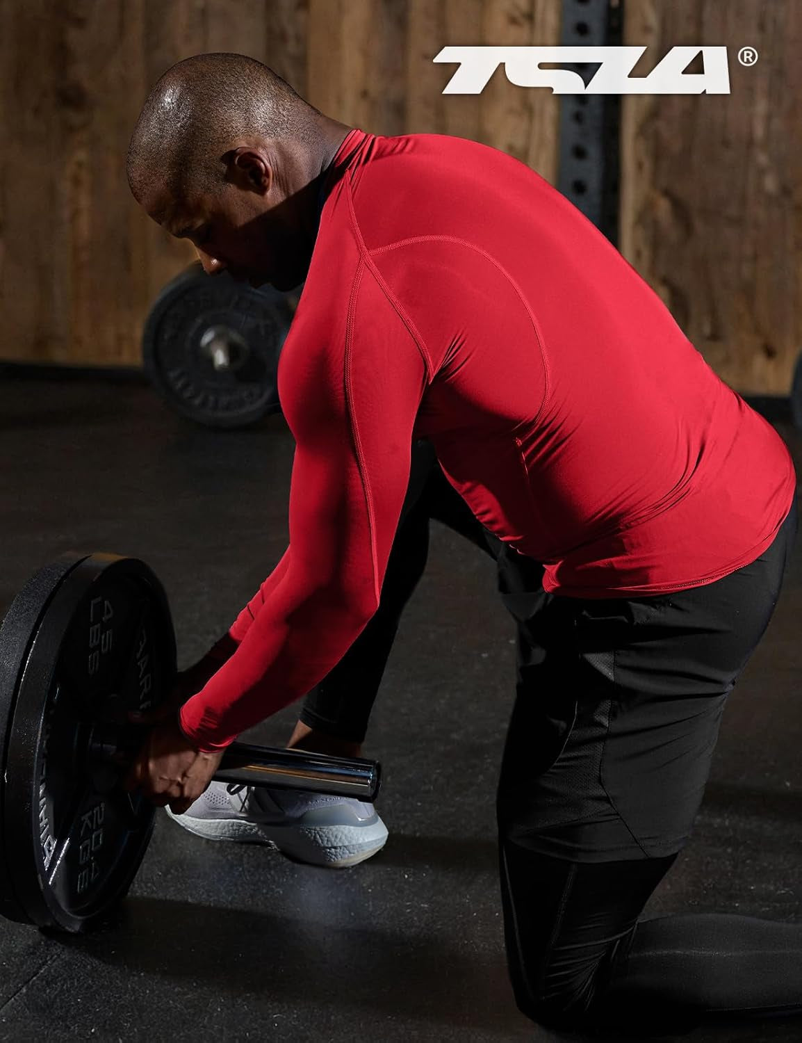 Men's UPF 50+ Mock Long Sleeve Compression Athletic Shirt for Water Sports