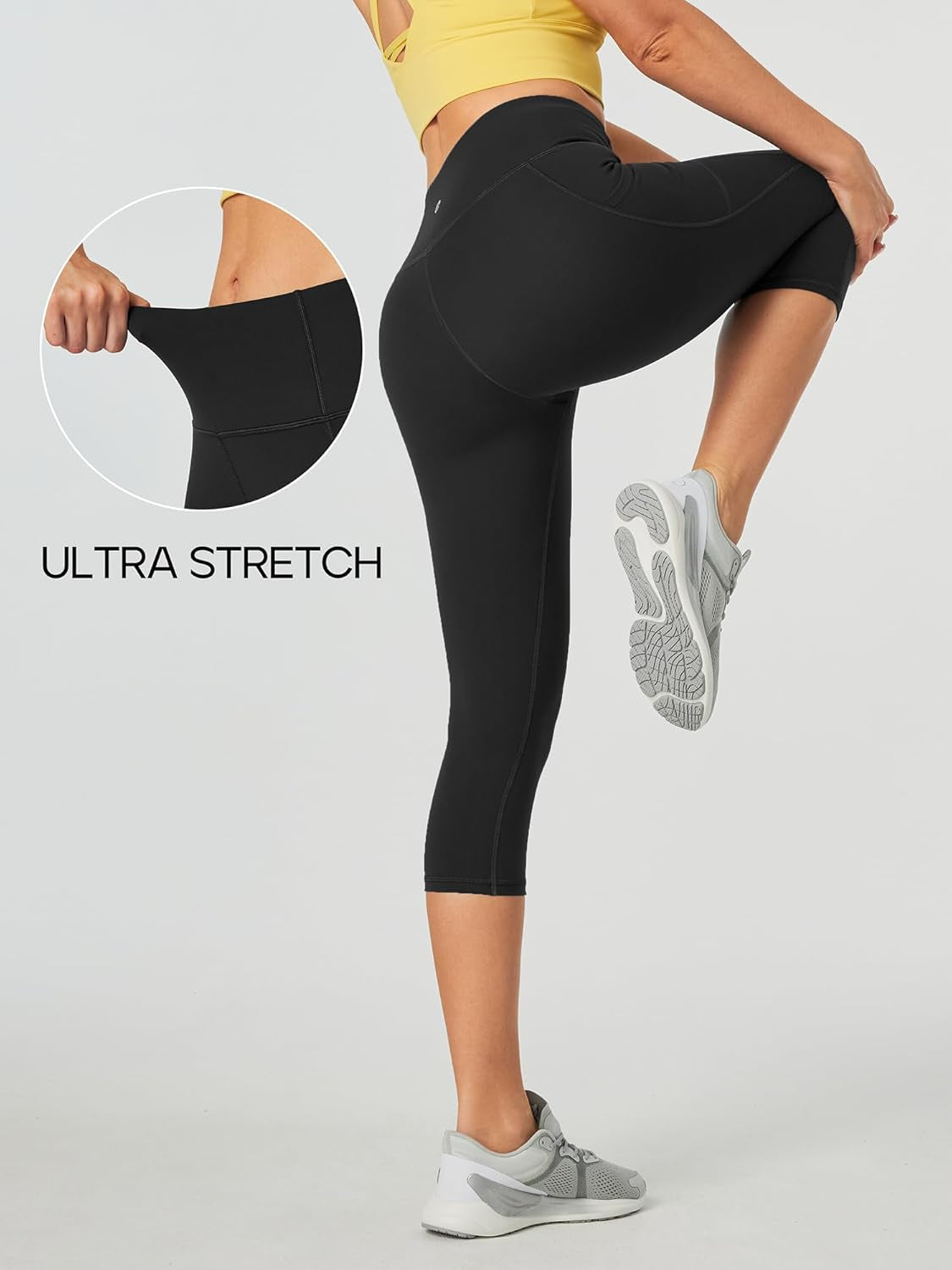 High-Waisted Capri Leggings for Women with Pockets and Tummy Control - Ideal for Yoga and Activewear